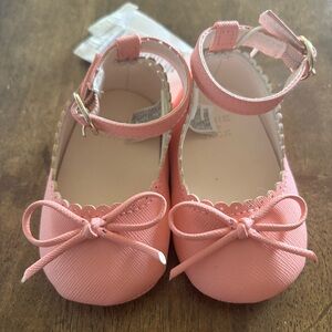 Janie and Jack, Pink Baby Bow Ballet Flat Shoes, Size 0-3 months, NWT